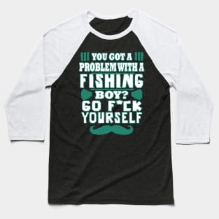 Fishing, fishing, natural fishing rod, gift idea, boy. Baseball T-Shirt